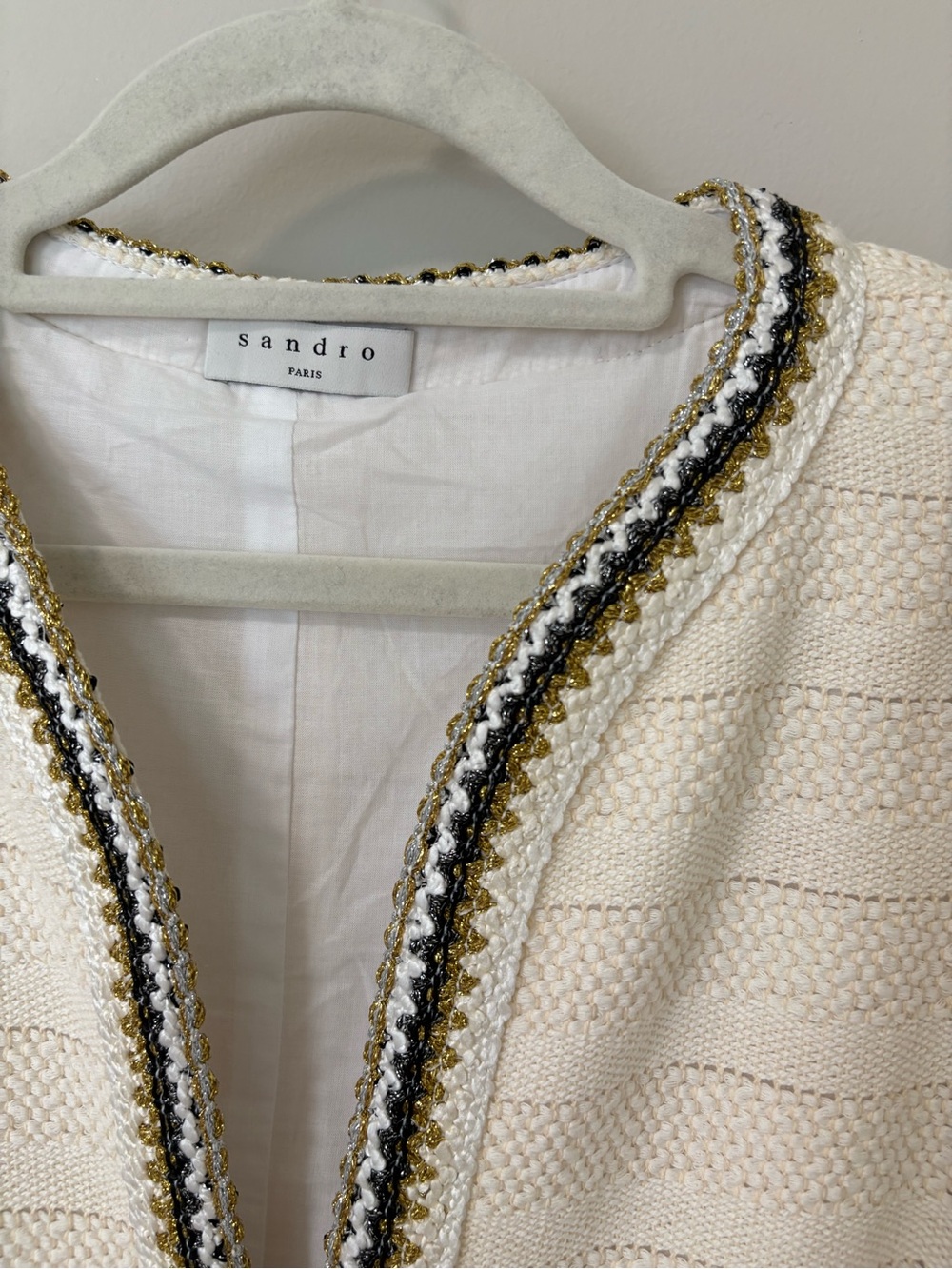 Sandro Knit Tweed Mini Dress Metallic Trim & Pockets Size36(S/US4) - Picture 5 of 12